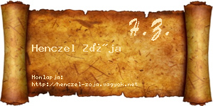 Henczel Zója névjegykártya